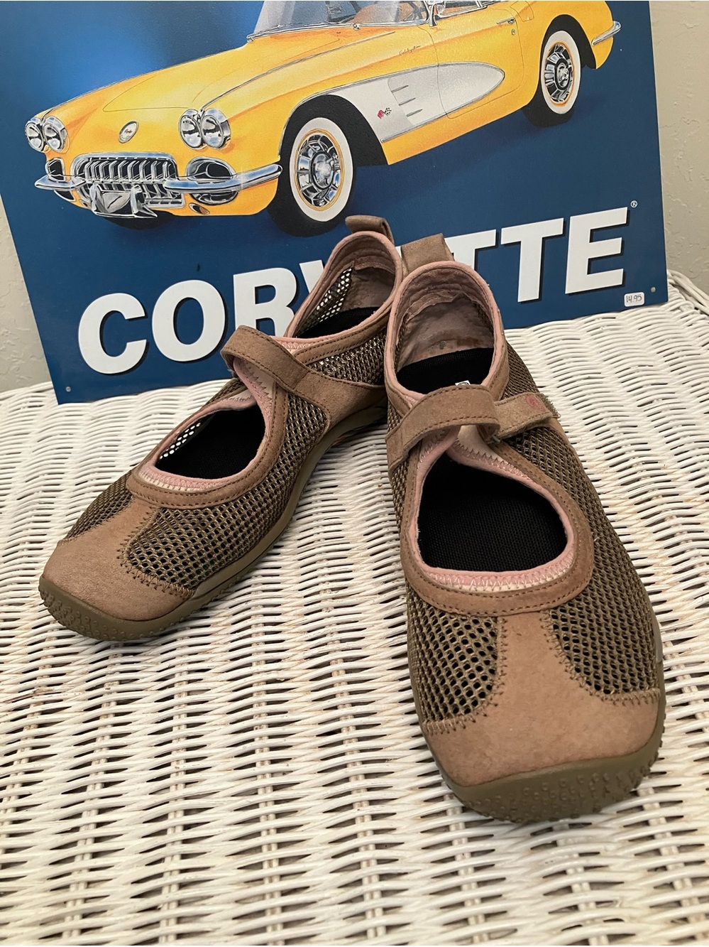 Merrell Brown Mesh Mary Jane Flats with Strap